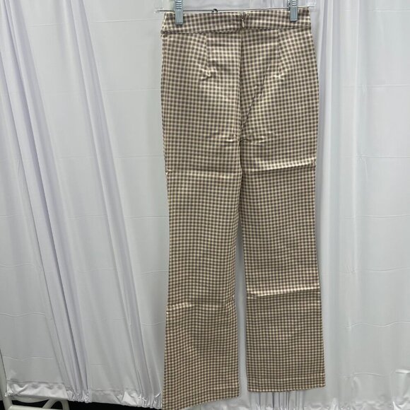 WeWoreWhat Micro Gingham Crop Straight Pant, Whisper White, Size 0 - NWT - Picture 2 of 4
